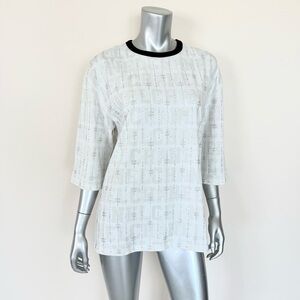 CHANEL rhinestone women white t-shirt size 38 FR or 6 US Authentic